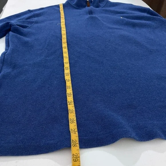 Polo Ralph Lauren Mens 1/4 Zip Pullover Extra Large XL Royal Blue Cotton Thick - Picture 11 of 11